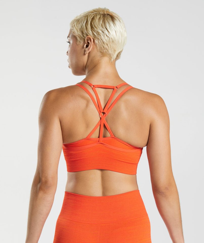 Women's Gymshark Adapt Marl Seamless Sports Bra Orange | CA 5673A8